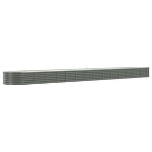 vidaXL Plantenbak 620x80x36 cm gegalvaniseerd staal grijs