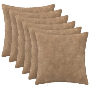 vidaXL Kussen met kussen HEERLEN 6 st Taupe Microfiber Fleece