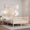 vidaXL Bedframe met hoofdbord massief hout 140x190 cm
