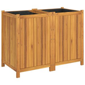 vidaXL Plantenbak met voering 100x50x75 cm massief acaciahout
