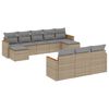 vidaXL 10-delige Loungeset met kussens poly rattan gemengd beige