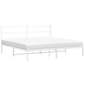 vidaXL Bedframe met hoofdbord metaal wit 193x203 cm