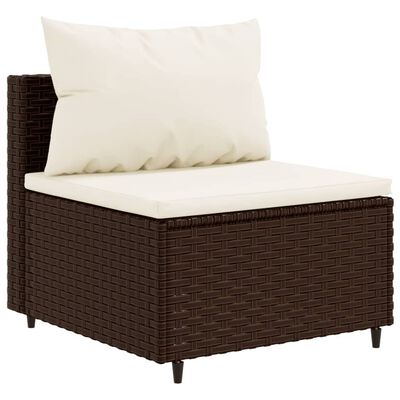 vidaXL 6-delige Loungeset met kussens poly rattan bruin