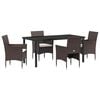 vidaXL Tuin eettafelset 5 st Bruin poly rattan