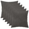 vidaXL Kussensloop 6 pcs HEERLEN Donkergrijs 40 x 40 cm Fluweel