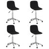 vidaXL Eetkamerstoelen 4 st draaibaar stof zwart