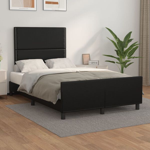 vidaXL Bedframe zonder matras 120x190 cm kunstleer zwart