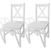 vidaXL Eetkamerstoelen 2 st grenenhout wit