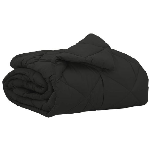 vidaXL Zomer Dekbed Zwart 200 x 140 cm Microfiber