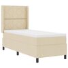 vidaXL LED Box Spring Bed met hoofdeinde Cr&egrave;me 80 x 200 cm Stof