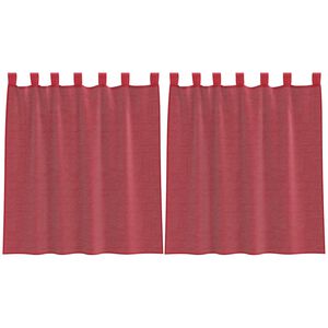 vidaXL Gordijnen voile met roedezakken 2 st wijnrood