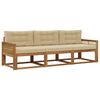 vidaXL Buiten bankenset met kussen 3 pcs Natuurlijk en Beige