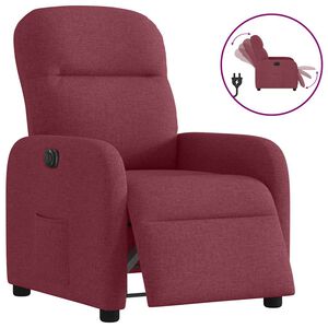 vidaXL Fauteuil verstelbaar elektrisch stof wijnrood