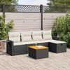 vidaXL 6-delige Loungeset met kussens poly rattan zwart