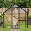 vidaXL Tuinkas met basisframe 8,17 m&sup3; aluminium antracietkleurig