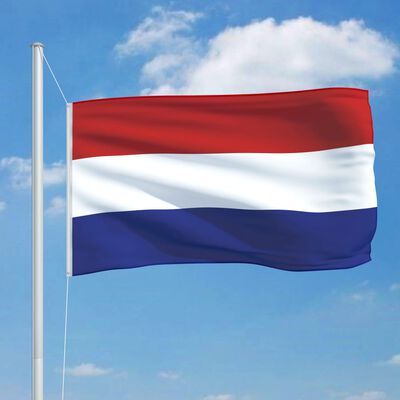 vidaXL Vlag met vlaggenmast Nederland 6,2 m aluminium