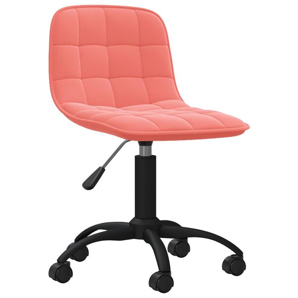 vidaXL Eetkamerstoel draaibaar fluweel roze