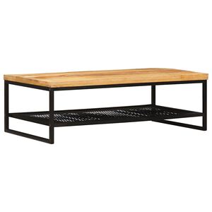 vidaXL Salontafel Bruin en zwart 110 x 55 x 35 cm Massief Mango Hout