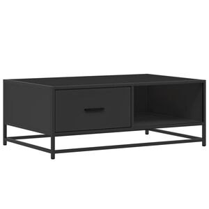vidaXL Salontafel 90x57x35 cm bewerkt hout en metaal zwart