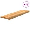 vidaXL Traptreden 12 st 100x25x2 cm massief eikenhout lichtbruin