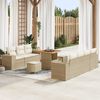 vidaXL Tuin Sofa Set 10 pcs Beige poly rattan