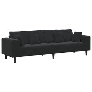 vidaXL Bank Zwart 250 x 77 x 76 cm Fluweel