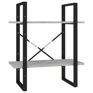 vidaXL Boekenkast met 2 schappen 60x30x70 cm bewerkt hout betongrijs