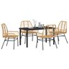 vidaXL Tuin Eetset 5 pcs Bruin poly rattan