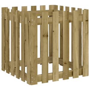 vidaXL Plantenbak met hekontwerp 60x60x60 cm ge&iuml;mpregneerd grenenhout
