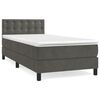 vidaXL Boxspring met matras fluweel donkergrijs 90x200 cm