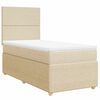vidaXL Boxspring met matras stof cr&egrave;mekleurig 90x200 cm