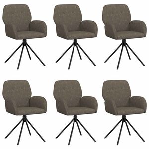 vidaXL Draai Eetstoelen 6 st Nep Suede Leer Donkergrijs