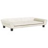vidaXL Hondenmand 100x50x21 cm fluweel cr&egrave;mekleurig