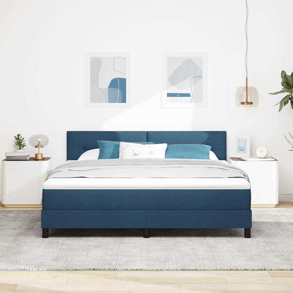 vidaXL Boxspringbed met matras met hoofdeinde Blauw 180 x 200 cm Stof