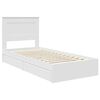 vidaXL Opslag bed met hoofdeinde met lade Wit 75 x 190 cm Bewerkt hout