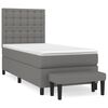 vidaXL Boxspring met matras stof donkergrijs 90x200 cm