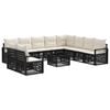 vidaXL Tuinbankenset 11 st Zwart poly rattan