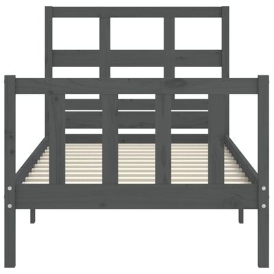 vidaXL Bedframe met hoofdbord massief hout grijs