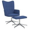 vidaXL Relaxstoel met voetenbank stof blauw
