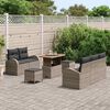 vidaXL Tuinbankenset met kussen 8 pcs Grijs poly rattan
