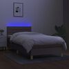 vidaXL Boxspring met matras en LED stof taupe 100x200 cm