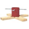 vidaXL Kerstboomstandaard Rood 50 x 50 x 16 cm Massief grenenhout