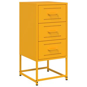 vidaXL Nachtkastje 36x39x78 cm staal mosterdgeel