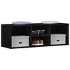 vidaXL Schoenenopbergbank 105x35x35 cm bewerkt hout zwart
