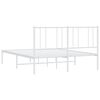 vidaXL Bedframe met hoofdbord metaal wit 150x200 cm