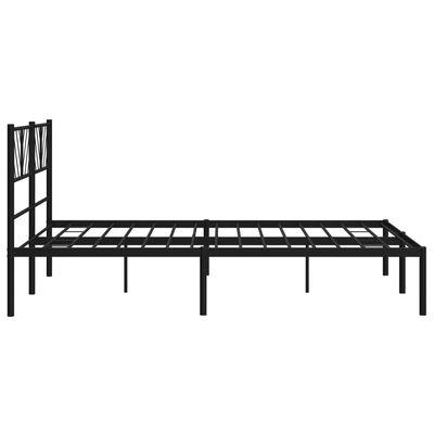 vidaXL Bedframe met hoofdbord metaal zwart 120x200 cm