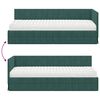 vidaXL Hoekbedframe met Matras met hoofdeinde 2 pcs Groen Fluweel
