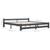 vidaXL Bedframe met 2 lades massief grenenhout donkergrijs 200x200 cm