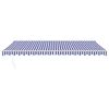 vidaXL Luifel uittrekbaar 5x3 m stof en aluminium blauw en wit