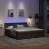 vidaXL Ottoman bed met matrassen en LED's 200x200cm stof donkerbruin
